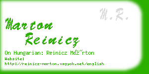marton reinicz business card